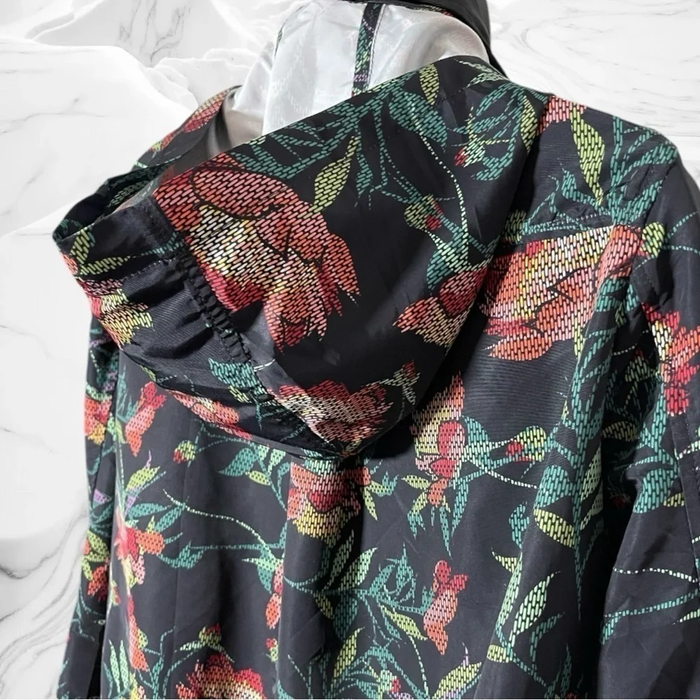 Lularoe Floral Windbreaker Jacket Create Serve Strengthen Bless Dream Size Small